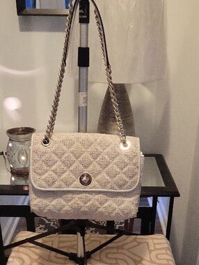 Kate Spade Natatia Sequin Tweed Flap Shoulder Bag Size Medium